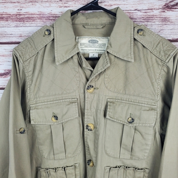 Boyt Harness Co Mens Medium Upland Beige Khaki Hunting Jacket - Picture 2 of 10